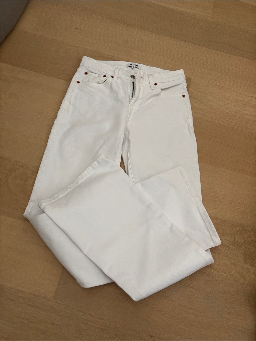 Re/Done White jeans flare size 25